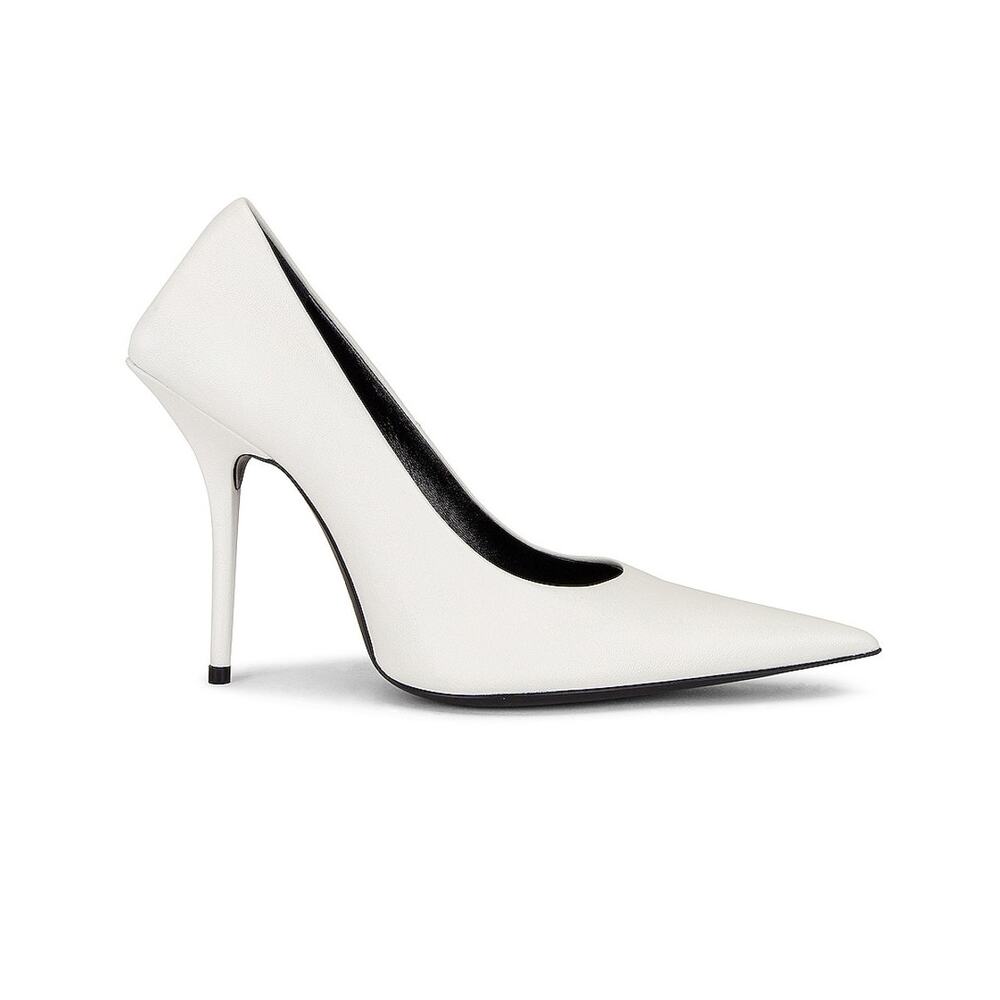 Balenciaga Sleek White Square Knife Pumps Size EU 37.5 / US 7.5 - Picture 1 of 10